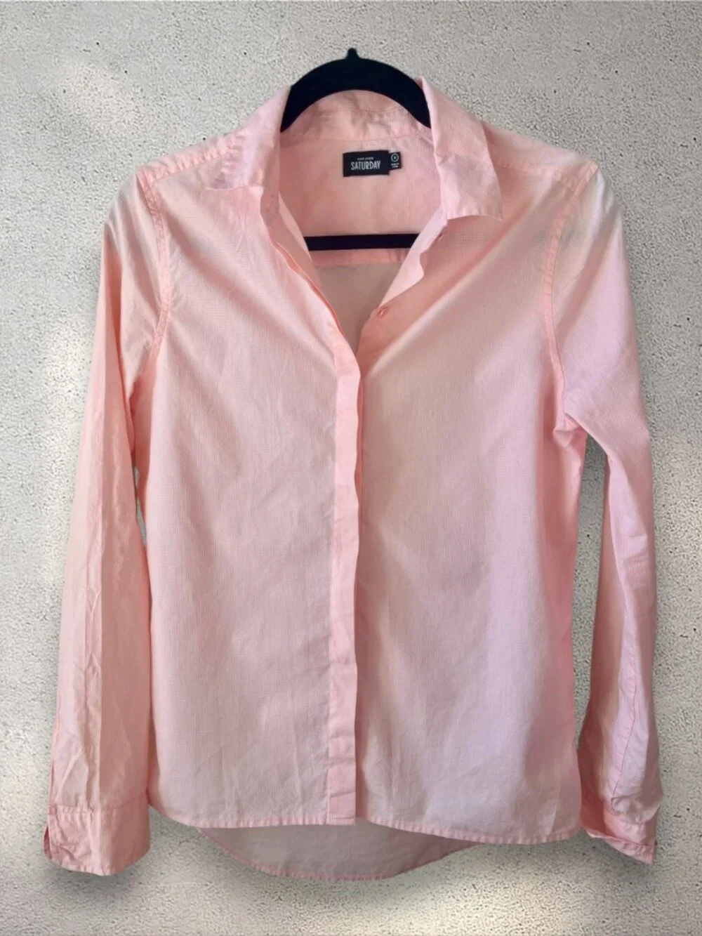 Kate Spade Saturday | Pastel Pink / Peach Grid Button-Down Shirt